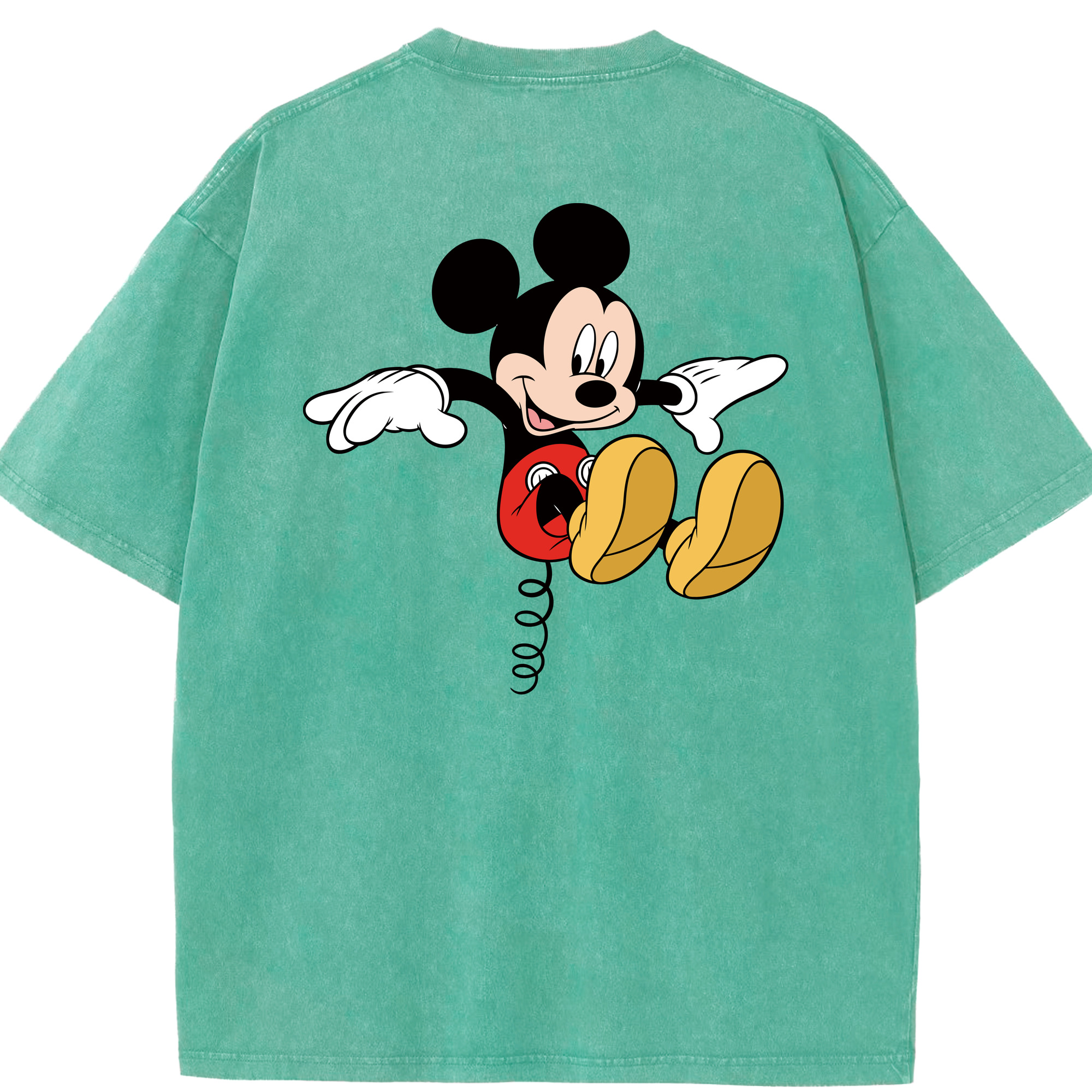 （画像用） ミッキーマウス Mickey Mouse 綿100% ヴィンテージ風 半袖Tシャツ（背面プリント）